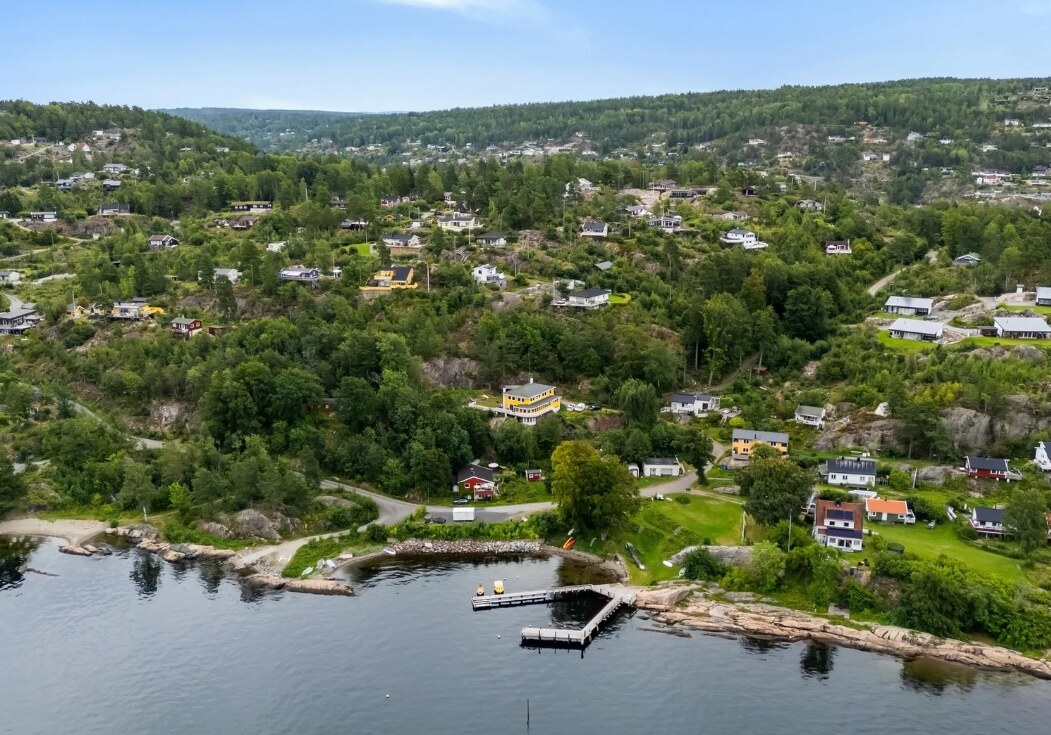 Aerial view of the shore at Langebåt